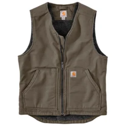 Carhartt Men's Relaxed Fit Washed Duck Sherpa-Lined Vest -Garmentra Sales Store 104394 DWD MF20
