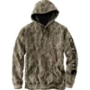 Carhartt Men's Loose Fit Midweight Camo Sleeve Graphic Logo Hooded Sweatshirt