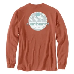Carhartt Men's Relaxed Fit Heavyweight Mountain Graphic Long-Sleeve T-Shirt