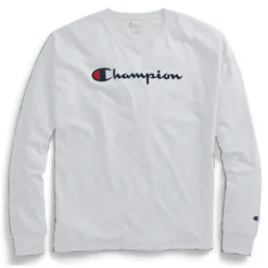 Champion Men's Classic Script Logo Long-Sleeve T-Shirt -Garmentra Sales Store 96605 GT78H OxfordGrey 806 Y06794