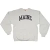 A.M. Men's Heavyweight Maine Arch Design Long-Sleeve Crew-Neck Sweatshirt