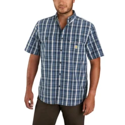 Carhartt Men's Loose Fit Midweight Plaid Short-Sleeve Shirt