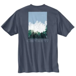 Carhartt Men's Relaxed Fit Heavyweight Outdoors Graphic Pocket Short-Sleeve T-Shirt -Garmentra Sales Store Carhartt 105718 BLSBluestone 2Back
