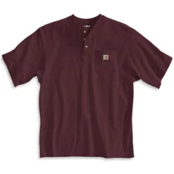 Carhartt Men's Loose Fit Heavyweight Pocket Henley Short-Sleeve T-Shirt -Garmentra Sales Store Carhartt K84 PRT Port 1