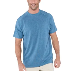 Tasc Performance Men's Carrollton Crew Neck Short-Sleeve Fitness T-Shirt -Garmentra Sales Store Carrollton Crew Neck Short Sleeve Shirt tm110 indigo heather