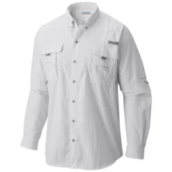 Columbia Men's PFG Bahama II Long-Sleeve Omni-Shade Shirt -Garmentra Sales Store Columbia 1011621 100 White 1