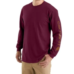Carhartt Men's Loose Fit Heavyweight Graphic Logo Sleeve Long-Sleeve T-Shirt -Garmentra Sales Store EK231 PRT EMEA MF21 b