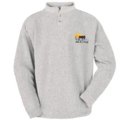 ESY Men's Sunset Moose Two Button Henley Sweatshirt