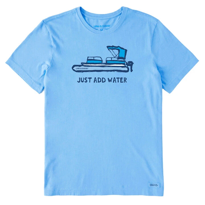 Life Is Good Men's Just Add Water Pontoon Boat Crusher Short-Sleeve T-Shirt 1 Life Is Good Men's Just Add Water Pontoon Boat Crusher Short-Sleeve T-Shirt