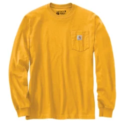 Carhartt Men's Big & Tall Loose Fit Heavyweight Long-Sleeve Pocket T-Shirt -Garmentra Sales Store K12620 Y25 MF22 e