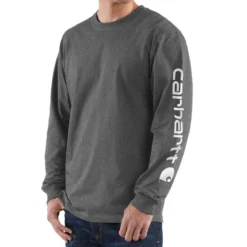 Carhartt Men's Loose Fit Heavyweight Graphic Logo Sleeve Long-Sleeve T-Shirt -Garmentra Sales Store K231CRH MF18
