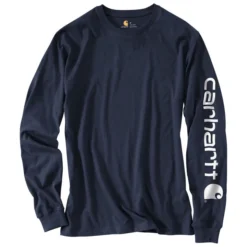 Carhartt Men's Loose Fit Heavyweight Graphic Logo Sleeve Long-Sleeve T-Shirt -Garmentra Sales Store K231NVY 1