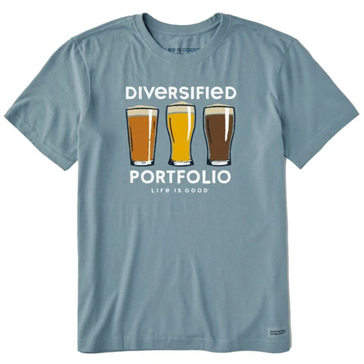 Life Is Good Men's Diversified Portfolio Beer Crusher Short-Sleeve T-Shirt 1 Life Is Good Men's Diversified Portfolio Beer Crusher Short-Sleeve T-Shirt