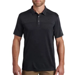 Kuhl Men's Engineered Polo Short-Sleeve Shirt -Garmentra Sales Store Kuhl 7424 BLBlack 1modelfront