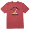Life Is Good Men's Cerveza With A Smile Crusher-LITE Short-Sleeve T-Shirt
