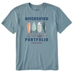 Life Is Good Men's Diversified Portfolio Fishing Crusher Short-Sleeve T-Shirt