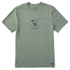 Life Is Good Men's Jake Cast Fish Crusher Short-Sleeve Shirt