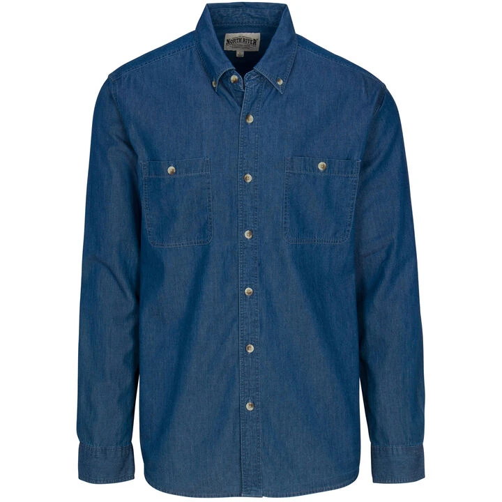 North River Men's Chambray Long-Sleeve Shirt 2 North River Men's Chambray Long-Sleeve Shirt - Image 2