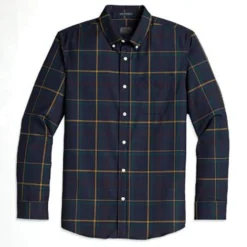 Pendleton Men's Airloom Merino Sir Pendleton Long-Sleeve Shirt 6 Pendleton Men's Airloom Merino Sir Pendleton Long-Sleeve Shirt -Garmentra Sales Store Pendleton Airloom Merino Gold Navy Window Pane