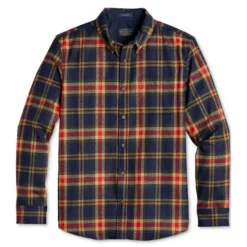 Pendleton Men's Fireside Wool Long-Sleeve Shirt -Garmentra Sales Store Pendleton Fireside Shirt Navy Gold Red