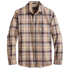 Pendleton Men's Lodge Wool Long-Sleeve Shirt 9 Pendleton Men's Lodge Wool Long-Sleeve Shirt -Garmentra Sales Store Pendleton Plaid Lodge Shirt Tan Mix Multi