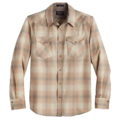 Pendleton Men's Plaid Snap-Front Western Canyon Long-Sleeve Shirt 7 Pendleton Men's Plaid Snap-Front Western Canyon Long-Sleeve Shirt -Garmentra Sales Store Pendleton Western Canyon Plaid Blue Tan Mix Ombre