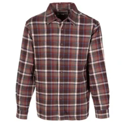 Schott NYC Men's Plaid Cotton Flannel Long-Sleeve Shirt -Garmentra Sales Store SH2135 BRN FRT3
