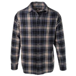 Schott NYC Men's Plaid Cotton Flannel Long-Sleeve Shirt -Garmentra Sales Store SH2135 Grey