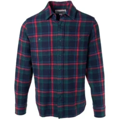 Schott NYC Men's Plaid Cotton Flannel Long-Sleeve Shirt -Garmentra Sales Store SH2135 Navy