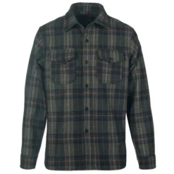 Schott NYC Men's Plaid Wool Blend CPO Long-Sleeve Shirt