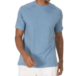 Tasc Performance Men's Carrollton Crew Neck Short-Sleeve Fitness T-Shirt -Garmentra Sales Store TM110 Chambray