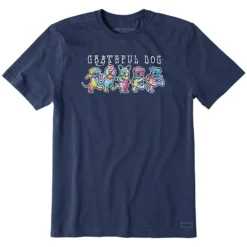 Life Is Good Men's Tie Dye Grateful Dog Crusher Short-Sleeve Shirt